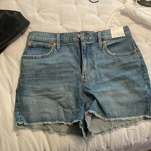 Jcrew high rise denim shorts